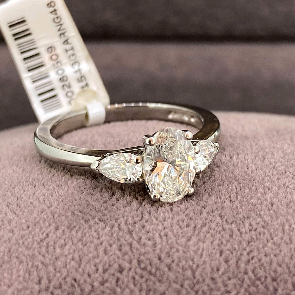 4.4 Carat Oval Cut Diamond Engagement Ring 14k White Gold – Balacia
