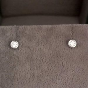 0.08 Carat Rub-Over Diamond Stud Earrings