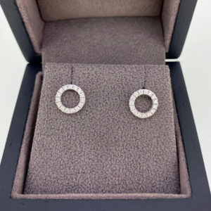 0.26 Carat Circle Diamond Earrings