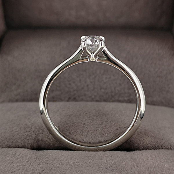 0.31 Carat Round Brilliant Cut Tulip Diamond Solitaire Ring