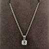 0.32 Carat Asscher Cut Diamond Pendant & White Gold Chain
