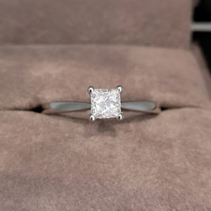 0.40 Carat Princess Cut Diamond Solitaire Ring