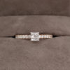 0.46 Princess Cut Diamond Ring with Claw Set Diamond Shoulders Rose Gold 3
