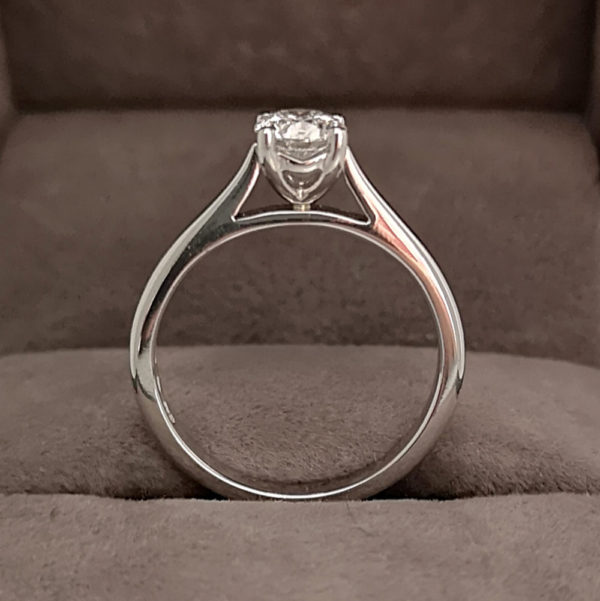0.49 Carat Round Brilliant Cut Diamond Solitaire Ring