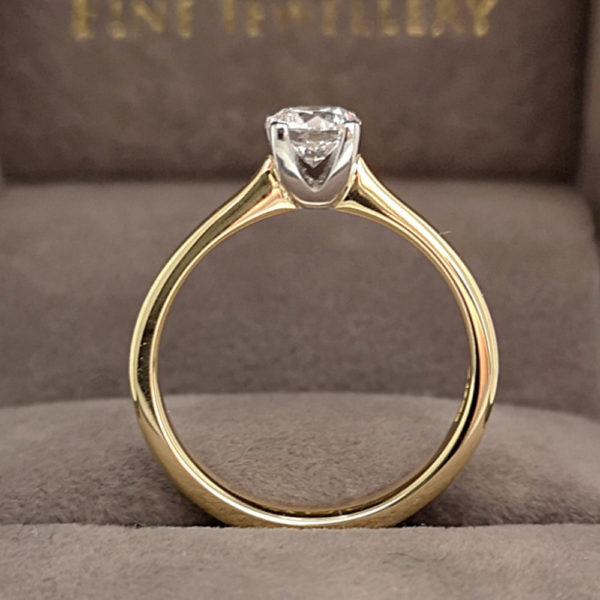 0.50 Carat Round Brilliant Cut Pink Tinted Diamond Solitaire Ring