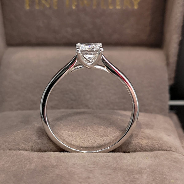 0.52 Carat Princess Cut Diamond Solitaire Ring