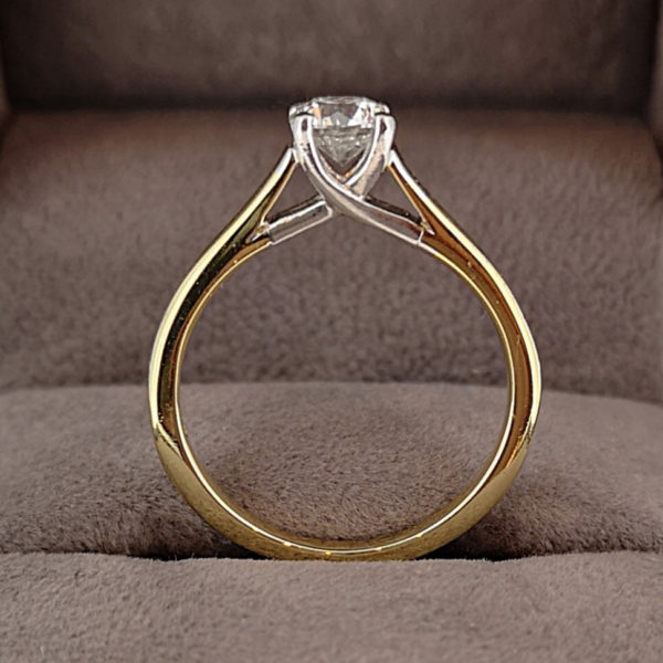 0.57 Carat Round Brilliant Cut Diamond Solitaire Ring
