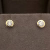0.60 Carat Rub-Over Diamond Stud Earrings (Yellow Gold)