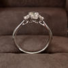 0.63 Carat Platinum Cushion Cut Three Stone Diamond Ring
