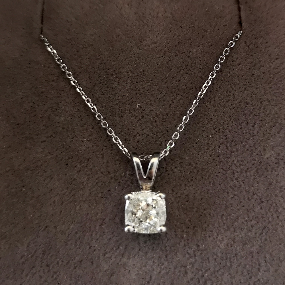 Diamond Pendant Necklace For Women | 3 Carat IGI Certified Cushion Shape  Lab Grown Diamond | Flaire Halo Lab Diamond Pendant Necklace In 14K White  Gold | FG-VS1-VS2 Quality | Friendly Diamonds - Walmart.com