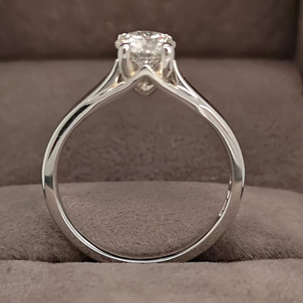 0.74 Carat Round Brilliant Cut Diamond Solitaire Ring