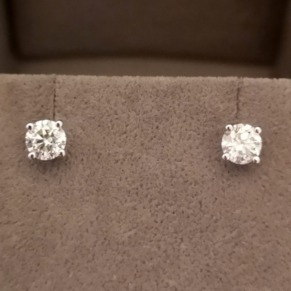 1.00 Carat Diamond Stud Earrings (Tulip)