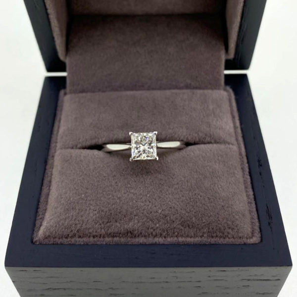 1.00 Carat Princess Cut Diamond Solitaire Ring