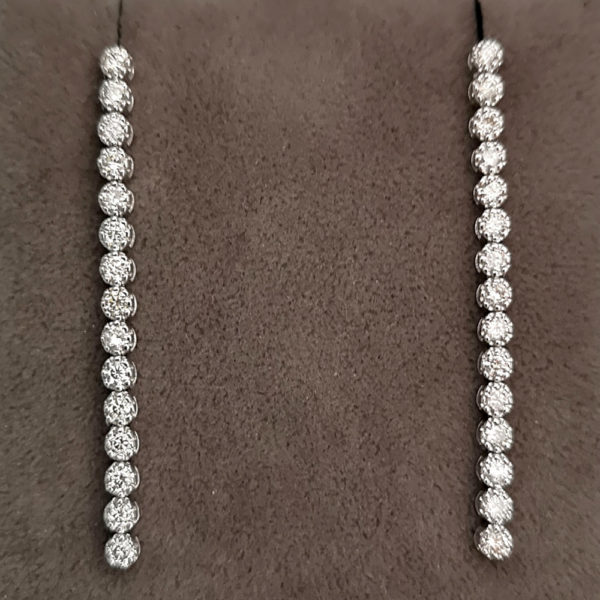 1.15 Carat Diamond Line Drop Earrings