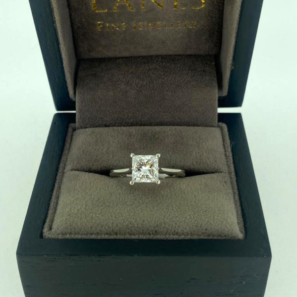 1.35 Carat Princess Cut Diamond Solitaire Ring