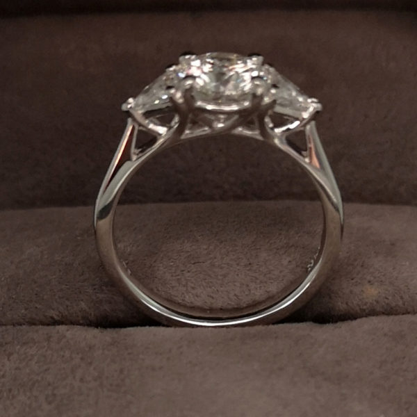 1.39 Carat Platinum Fancy Three Stone Diamond Ring