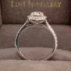 1.50 Round Brilliant Cut Diamond Ring with Diamond Halo and Shoulders