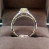 1.53 Carat Yellow Diamond Cushion Cut Halo Engagement Ring
