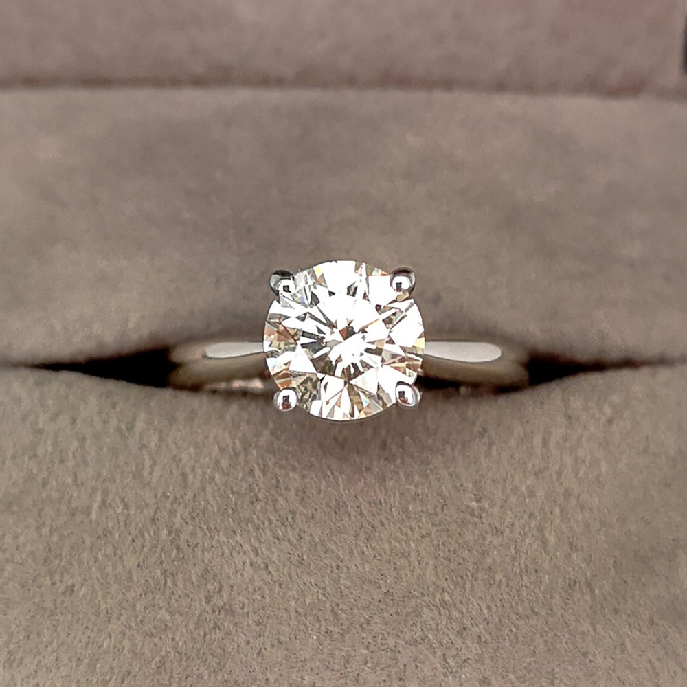 Wide Band Solitaire Round Cut Lab Created Diamond Engagement Ring - Yalish  Diamonds