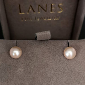 Pale Pink Pearl Stud Earrings