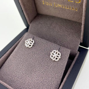 Vintage Style Floral Diamond Cluster Earrings