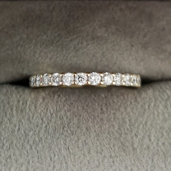 0.53 Carat Claw Set Diamond Eternity Ring in Yellow Gold