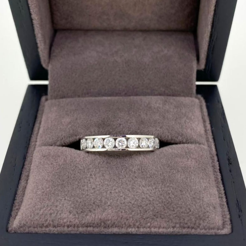 0.75 Carat Platinum Channel Set Diamond Eternity Ring
