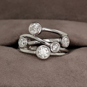 0.81 Carat Diamond Moonshine Ring in Platinum