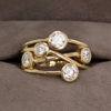 0.84 Carat Diamond Moonshine Ring in Yellow Gold