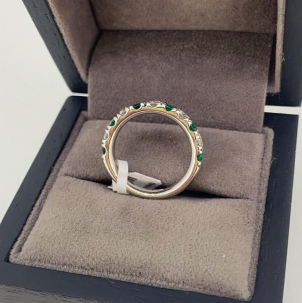 0.93 Carat Green Emerald & Diamond Eternity Ring