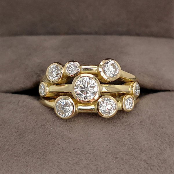1.17 Carat Diamond Moonshine Ring in Yellow Gold