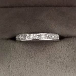1.28 Carat Platinum Channel Set Diamond Eternity or Wedding Ring