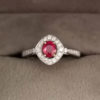 Art Deco Style Oval Shaped Ruby & Diamond Dress Ring