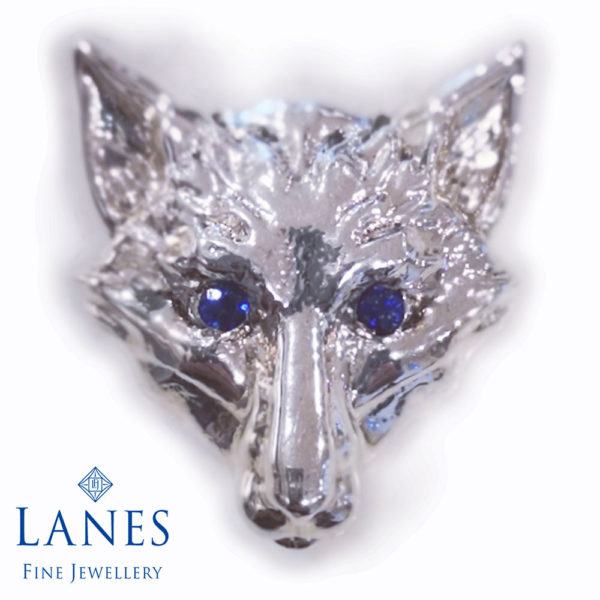 Leicester City Football Club silver & sapphire fox pin