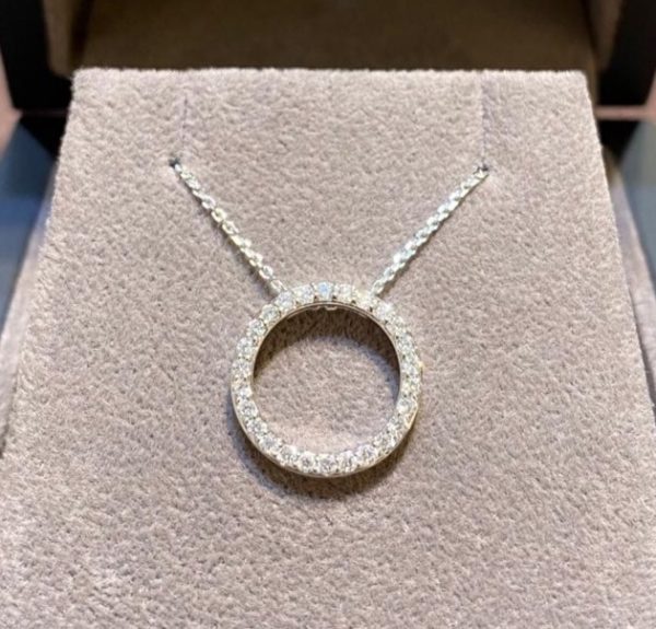 0.27 Carat Diamond Circle Pendant and Chain