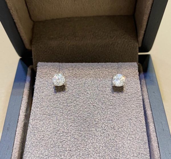 0.82 Carat Diamond Stud Earrings