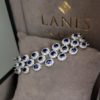 Triple Row Sapphire & Diamond Line Bracelet
